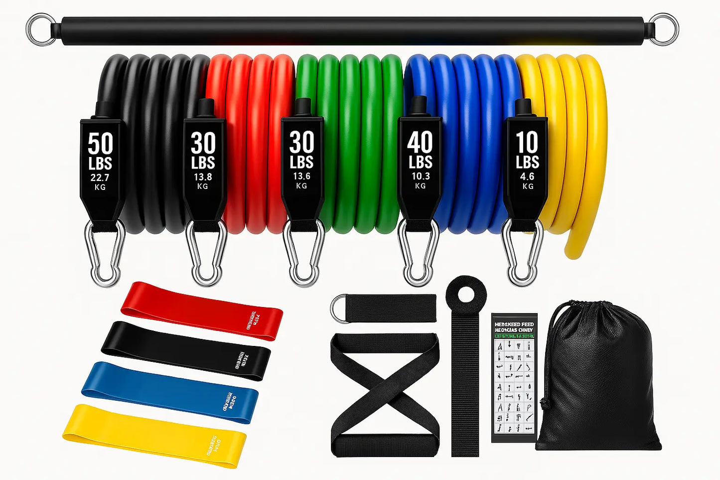 Kit Bandes de Résistance Multifonction – Entraînement Complet, Liberté Totale Admin Justfocus - LTE