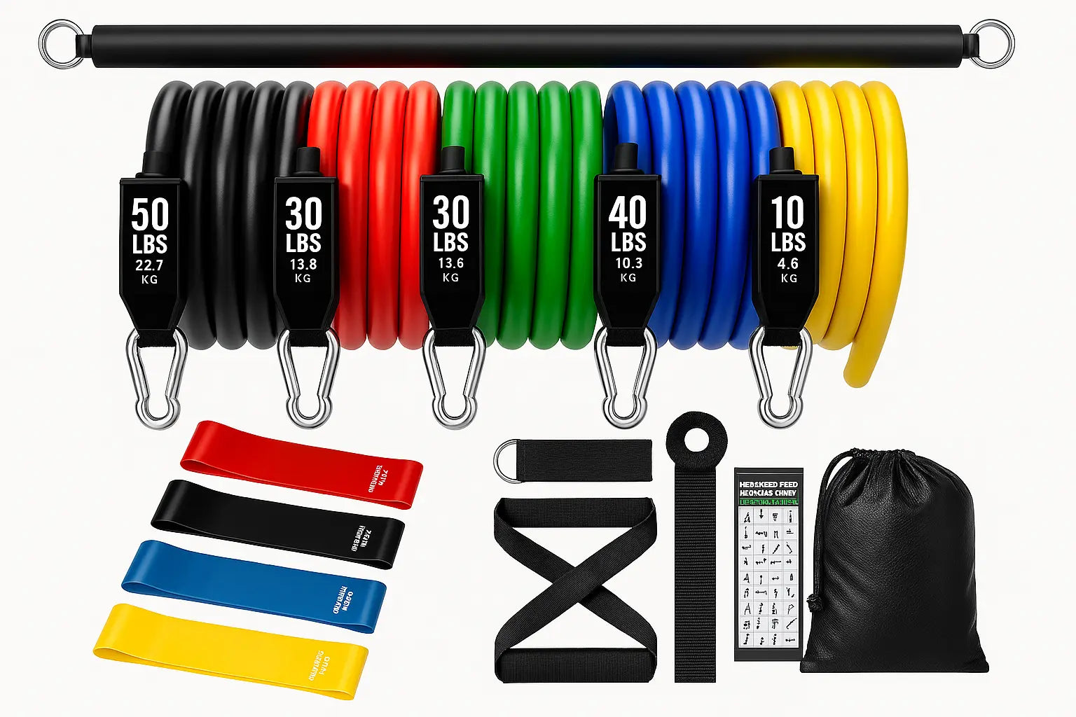 Kit Bandes de Résistance Multifonction – Entraînement Complet, Liberté Totale Admin Justfocus - LTE